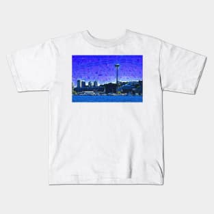 The Space Needle From Lake Union Kids T-Shirt